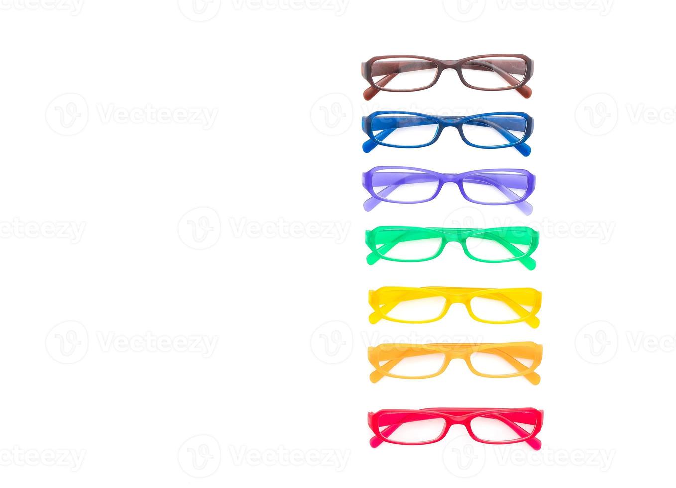 Eyeglasses, spectacles, or glasses on white background photo