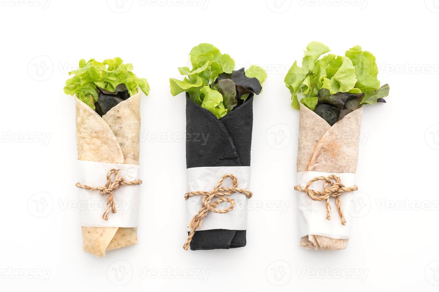 Wrap salad roll on the table photo