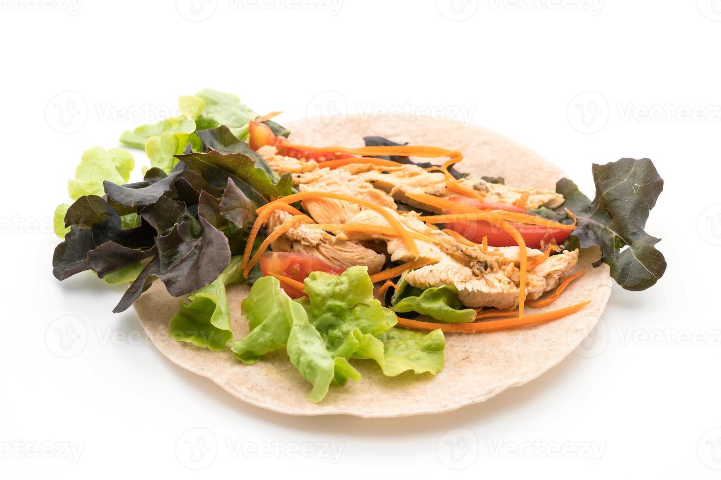 Wrap salad roll on the table photo