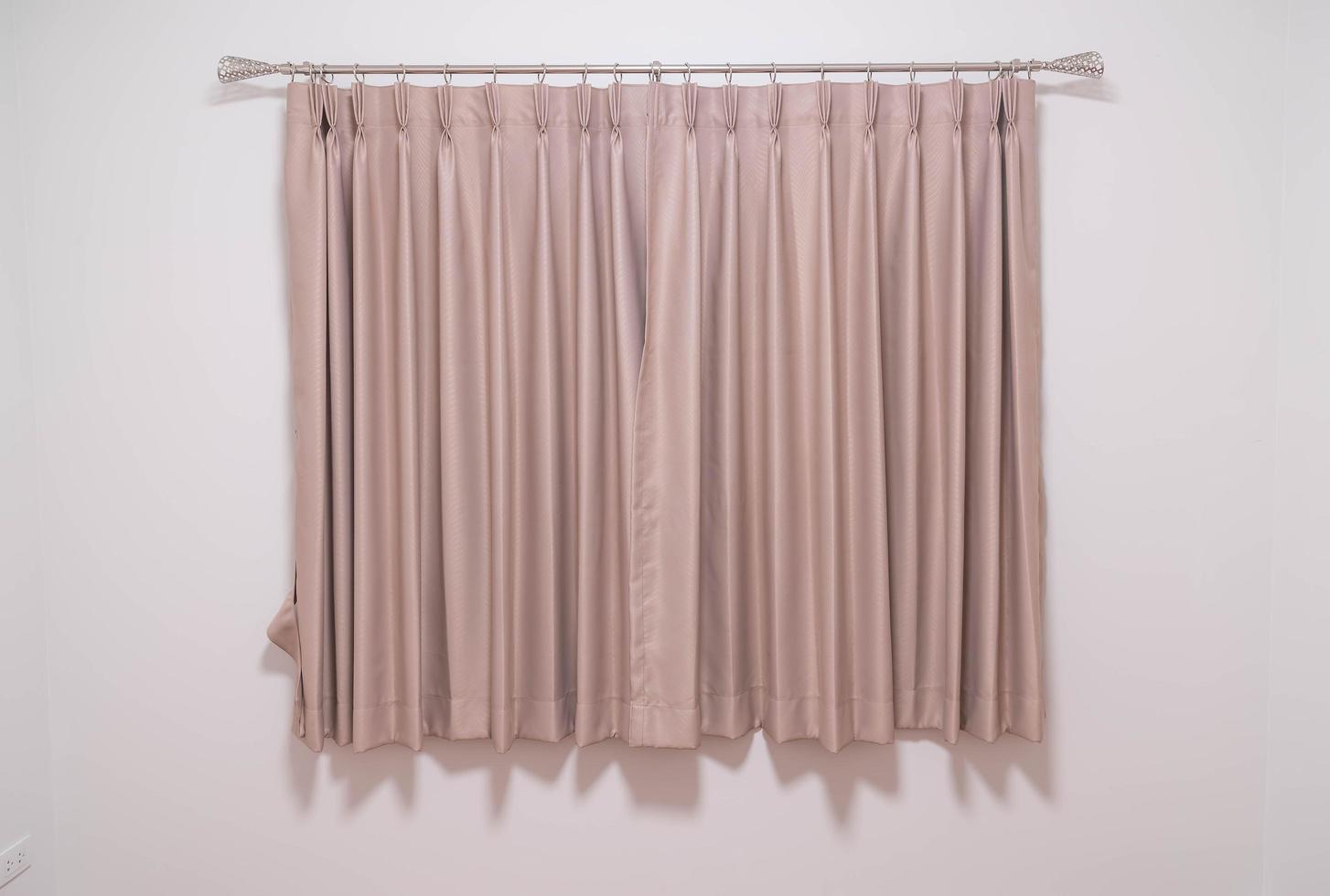 Empty room with window and curtains photo