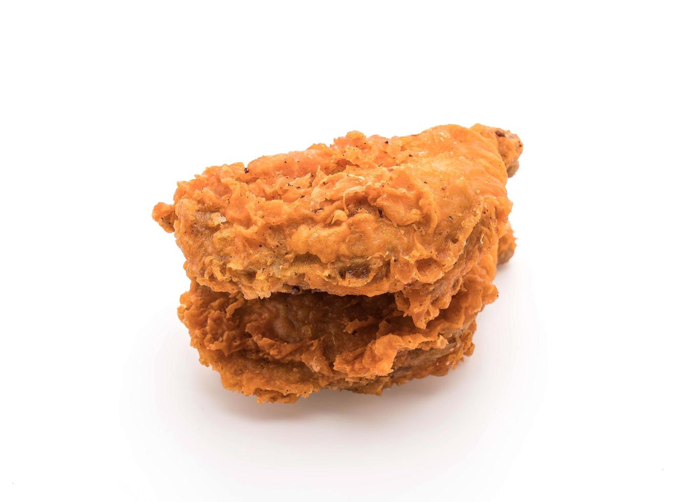 Fried chicken on white background photo