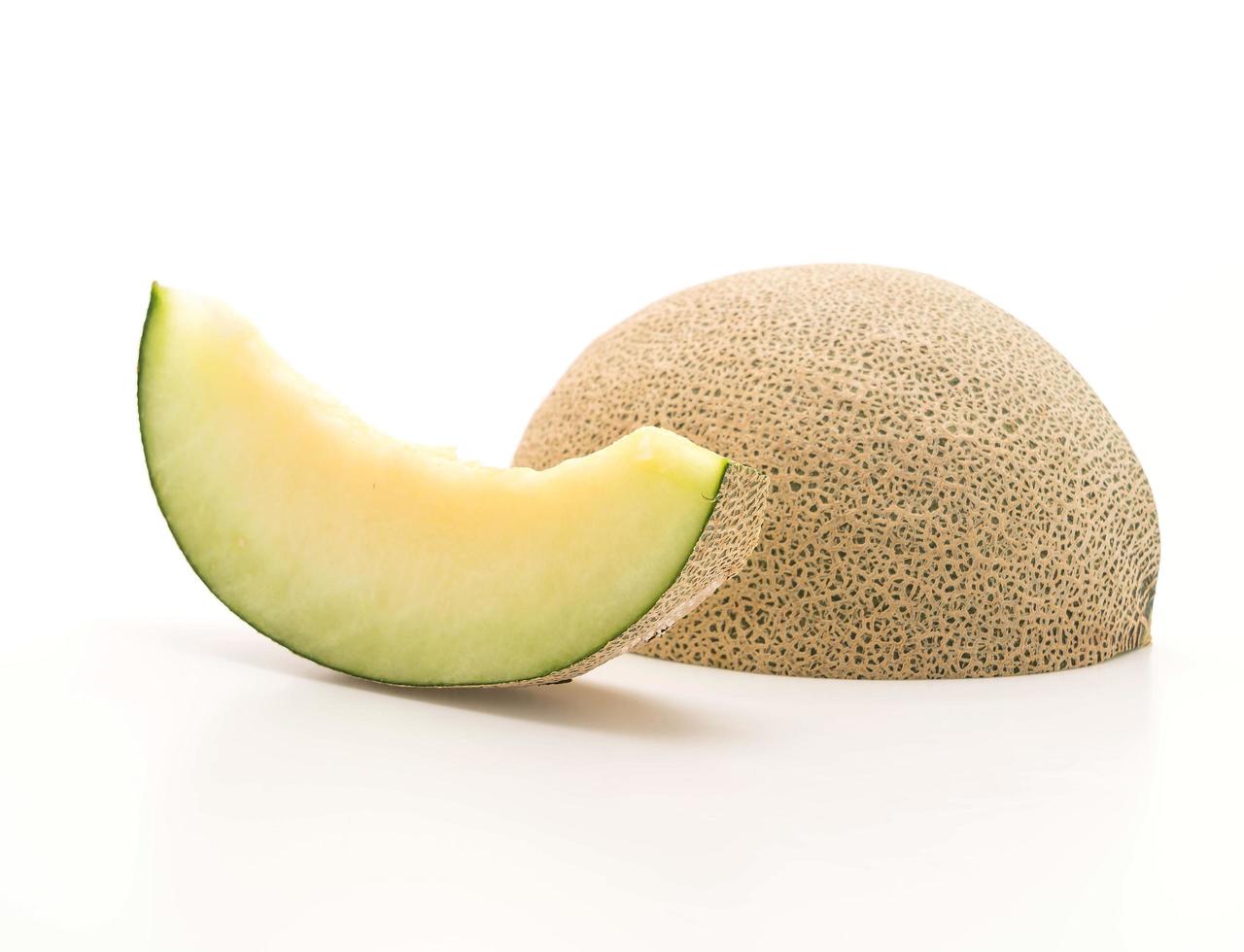 Cantaloupe melon on white background photo