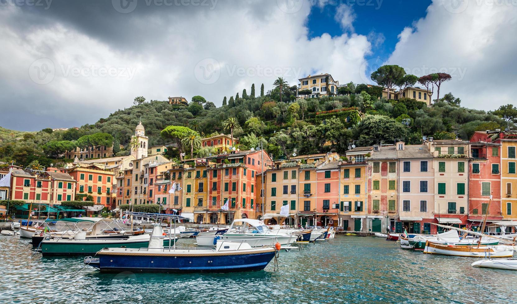 Fishing village of Portofino in Italian Riviera photo