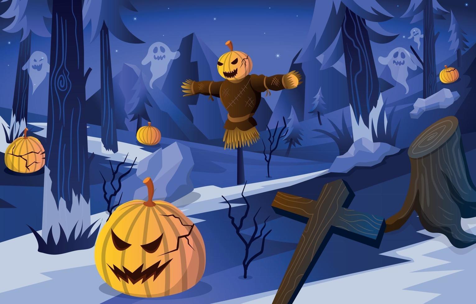 escena del festival de halloween vector