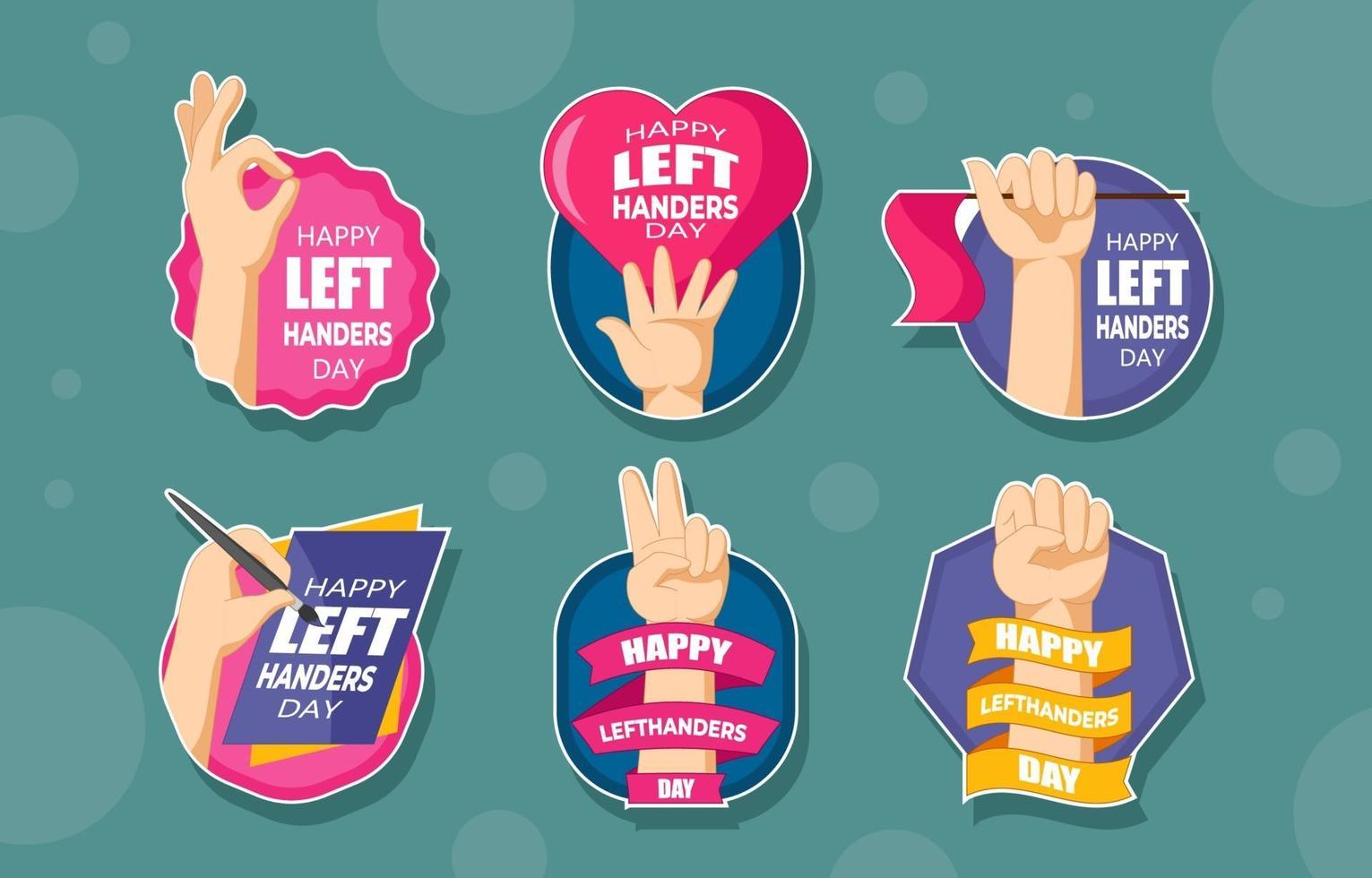 Cute Lefthander Day Sticker vector