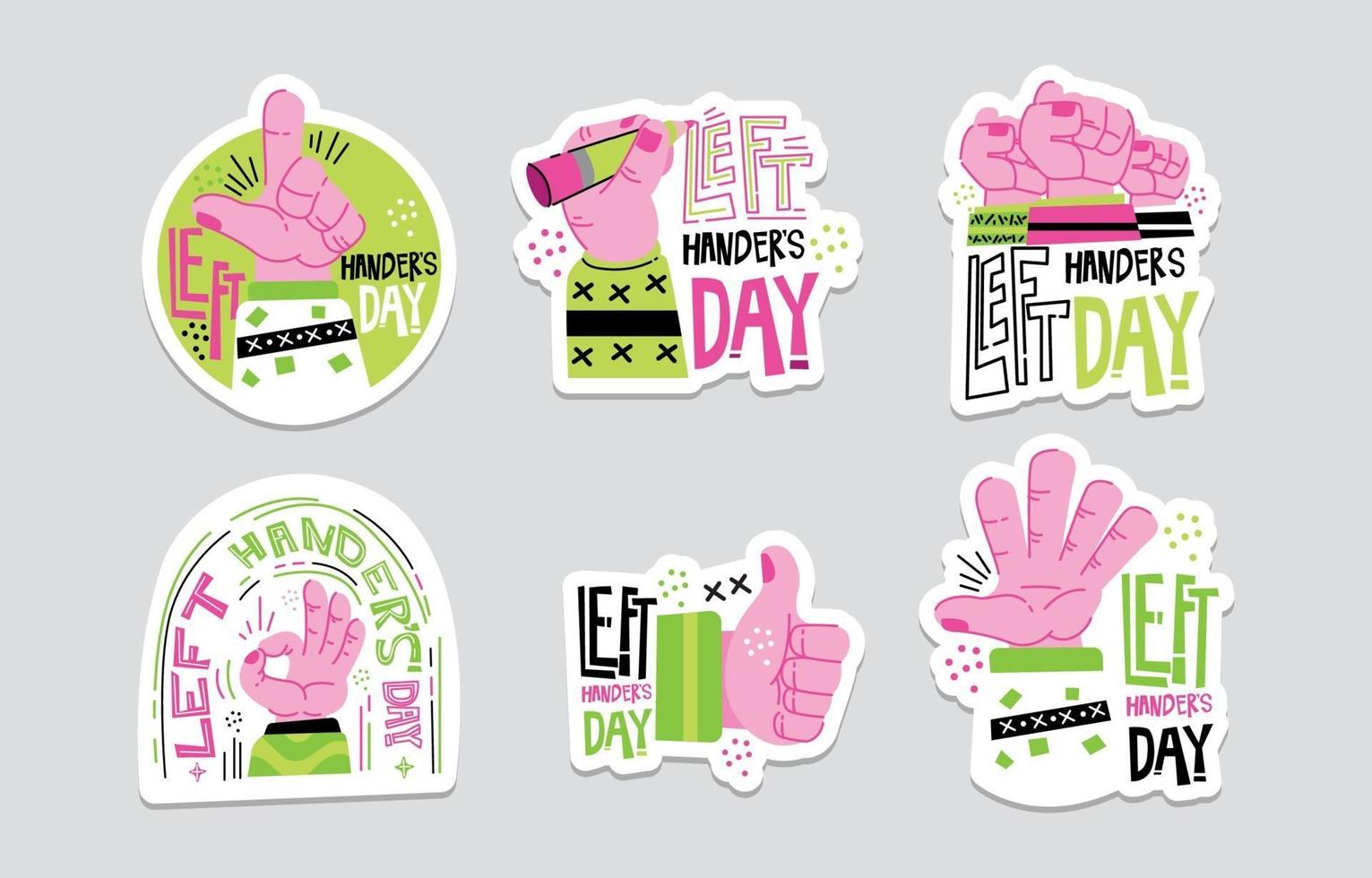 Left Handers Day Sticker vector