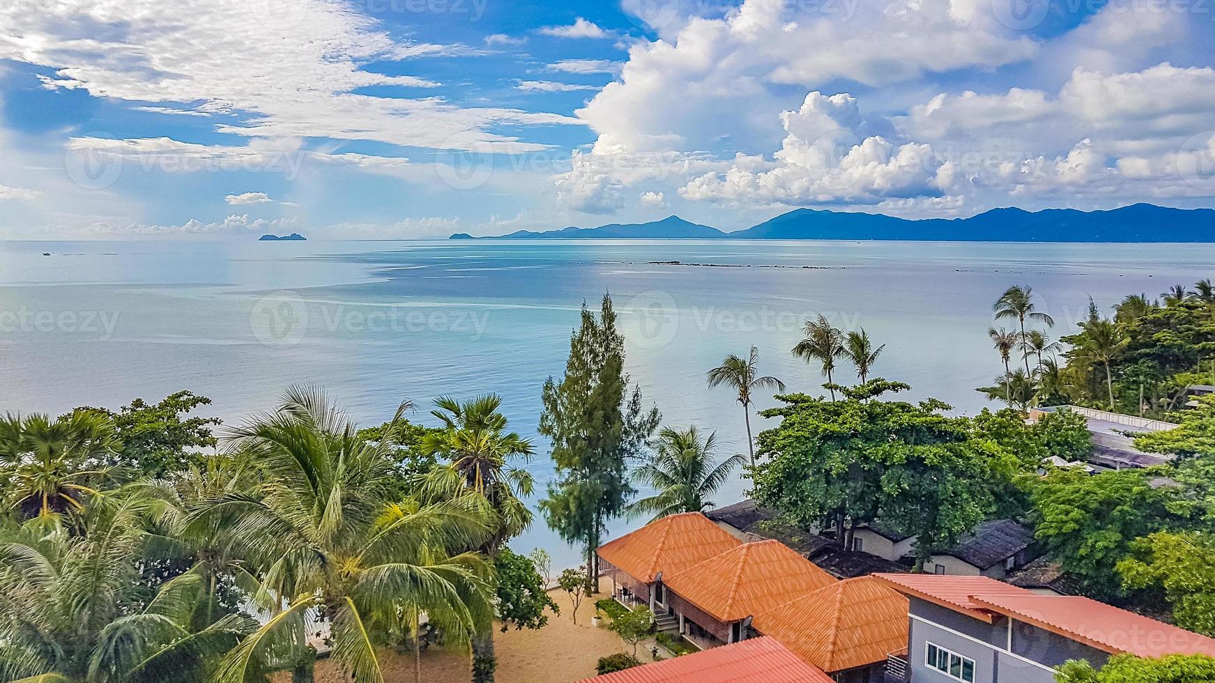 Amazing Koh Samui island beach and landscape panorama in Thailand. photo
