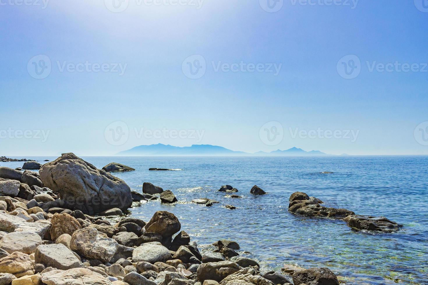 Natural coastal landscapes Kos Island Greece mountains cliffs rocks. photo