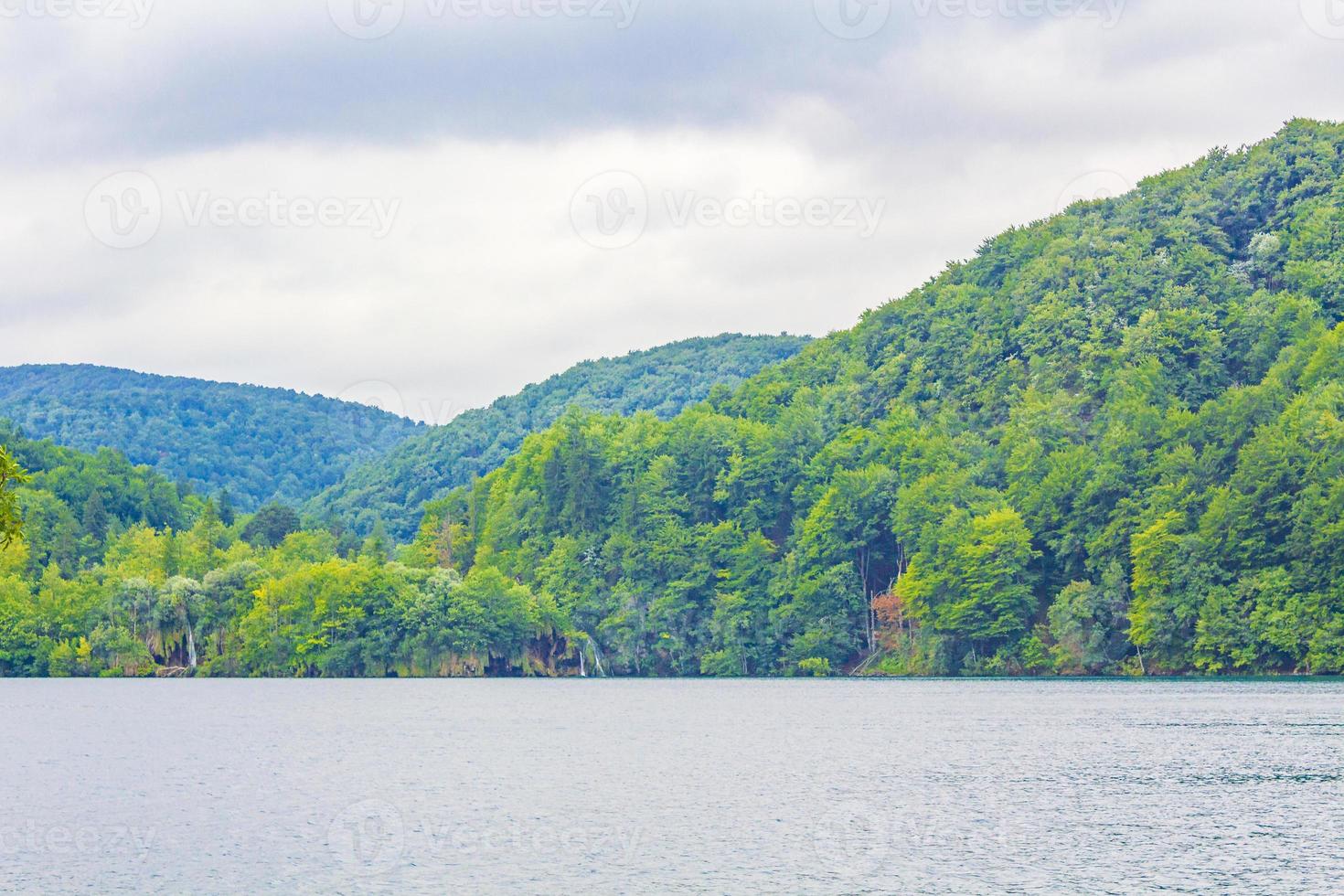 Plitvice Lakes National Park landscape turquoise water in Croatia. photo