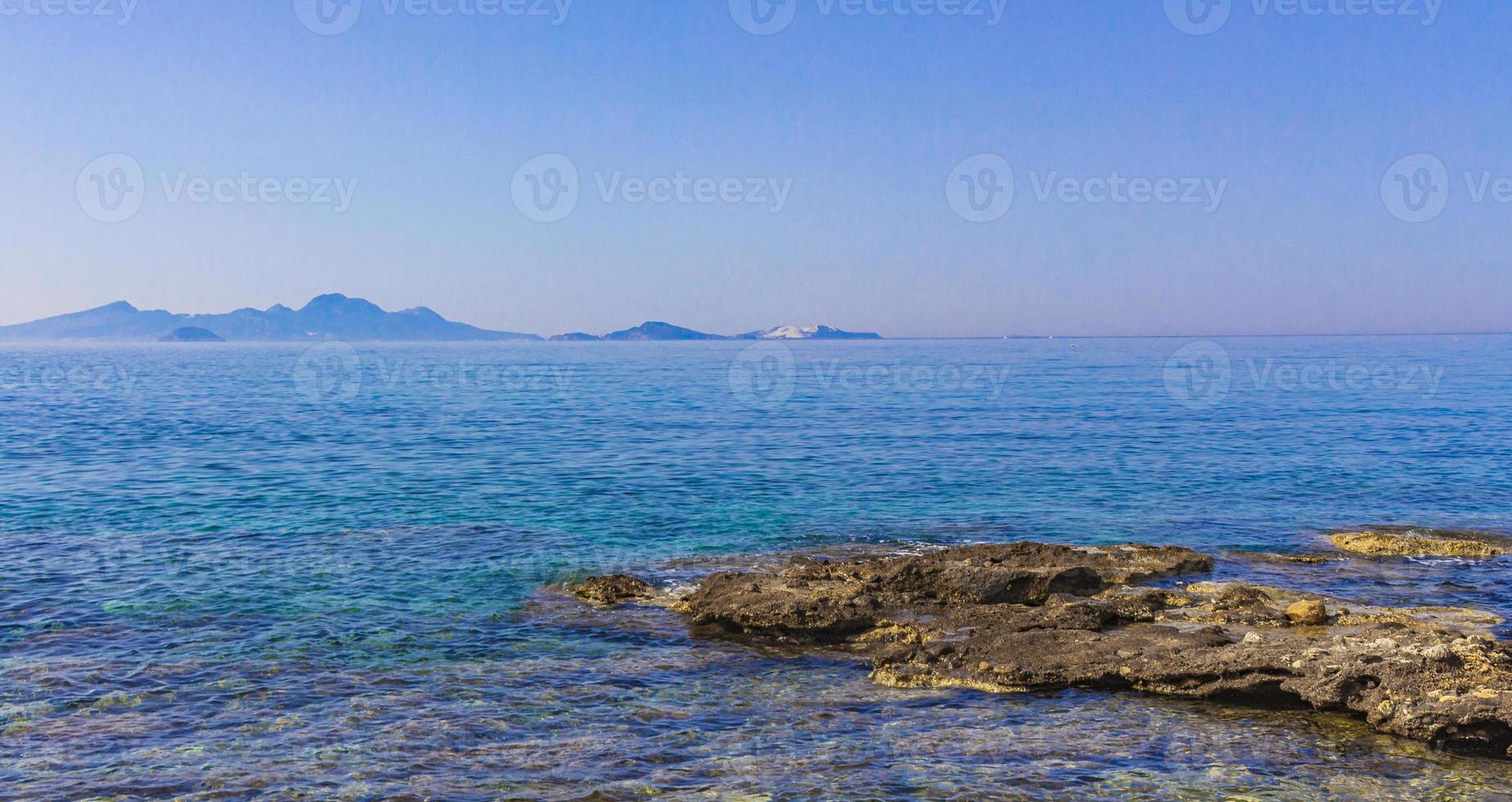 Natural landscapes on Kos Island Greece mountains cliffs rocks. photo