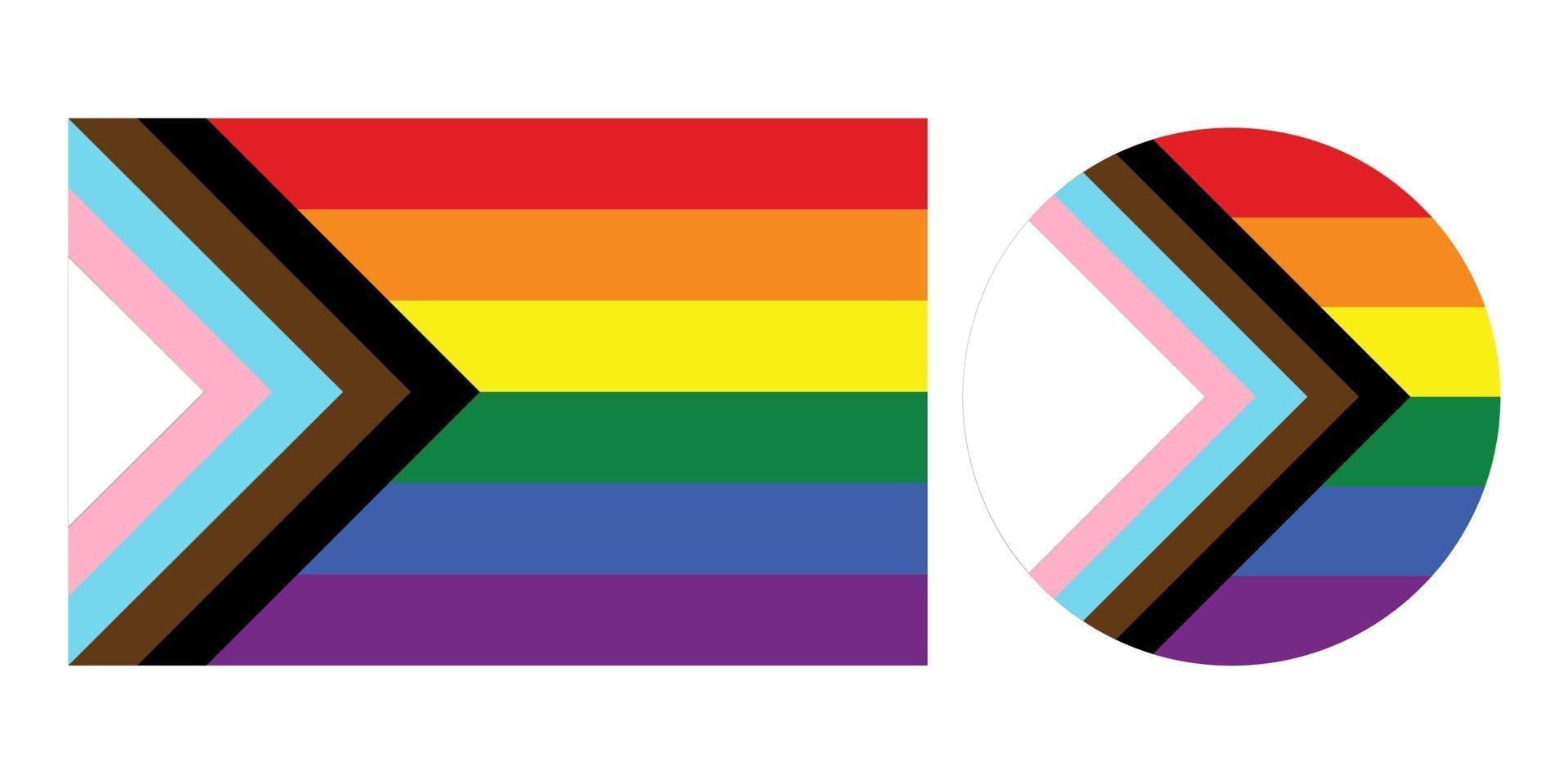 bandera del orgullo del progreso nueva bandera del orgullo lgbtq vector