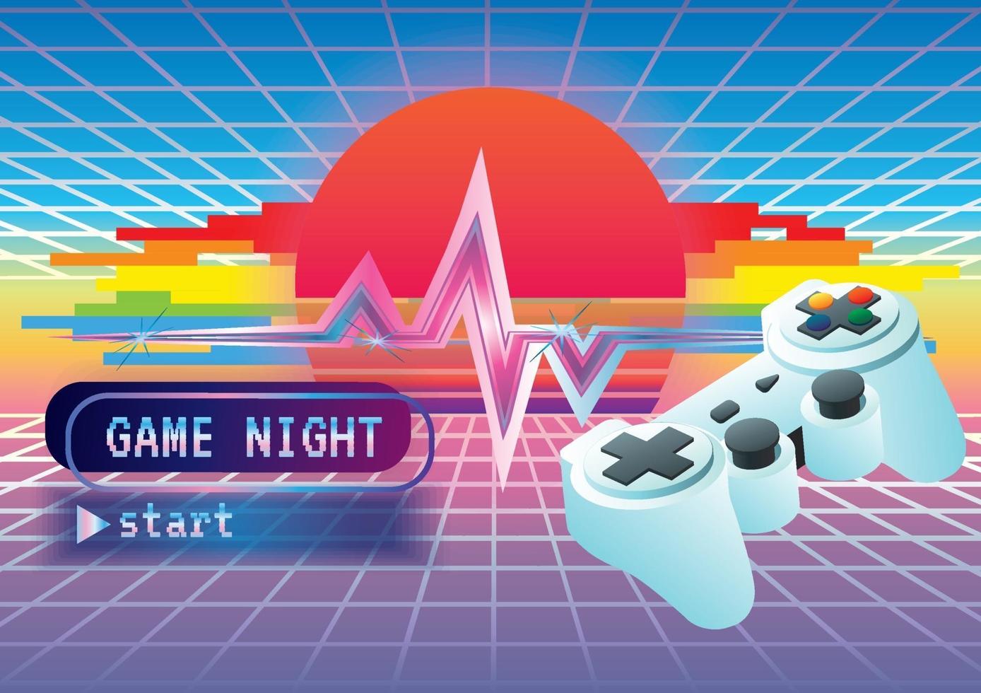 Game zone modern retro background vector