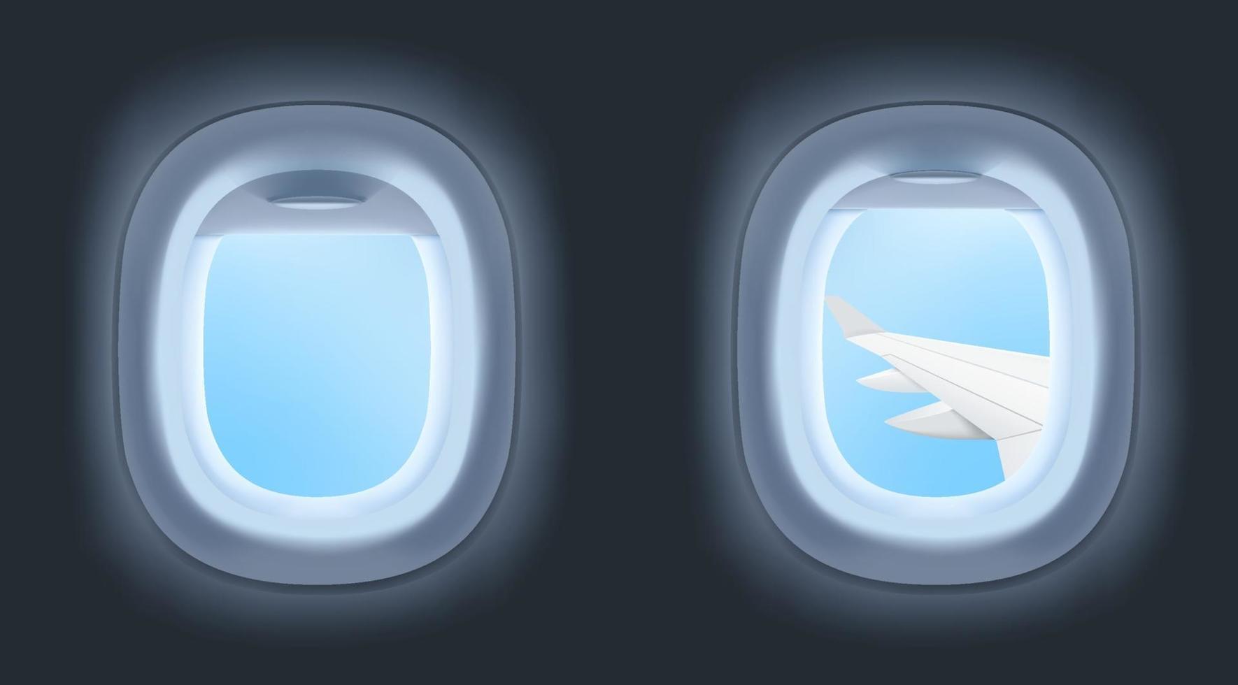 Ilustración de vector de ventanas de avión realista