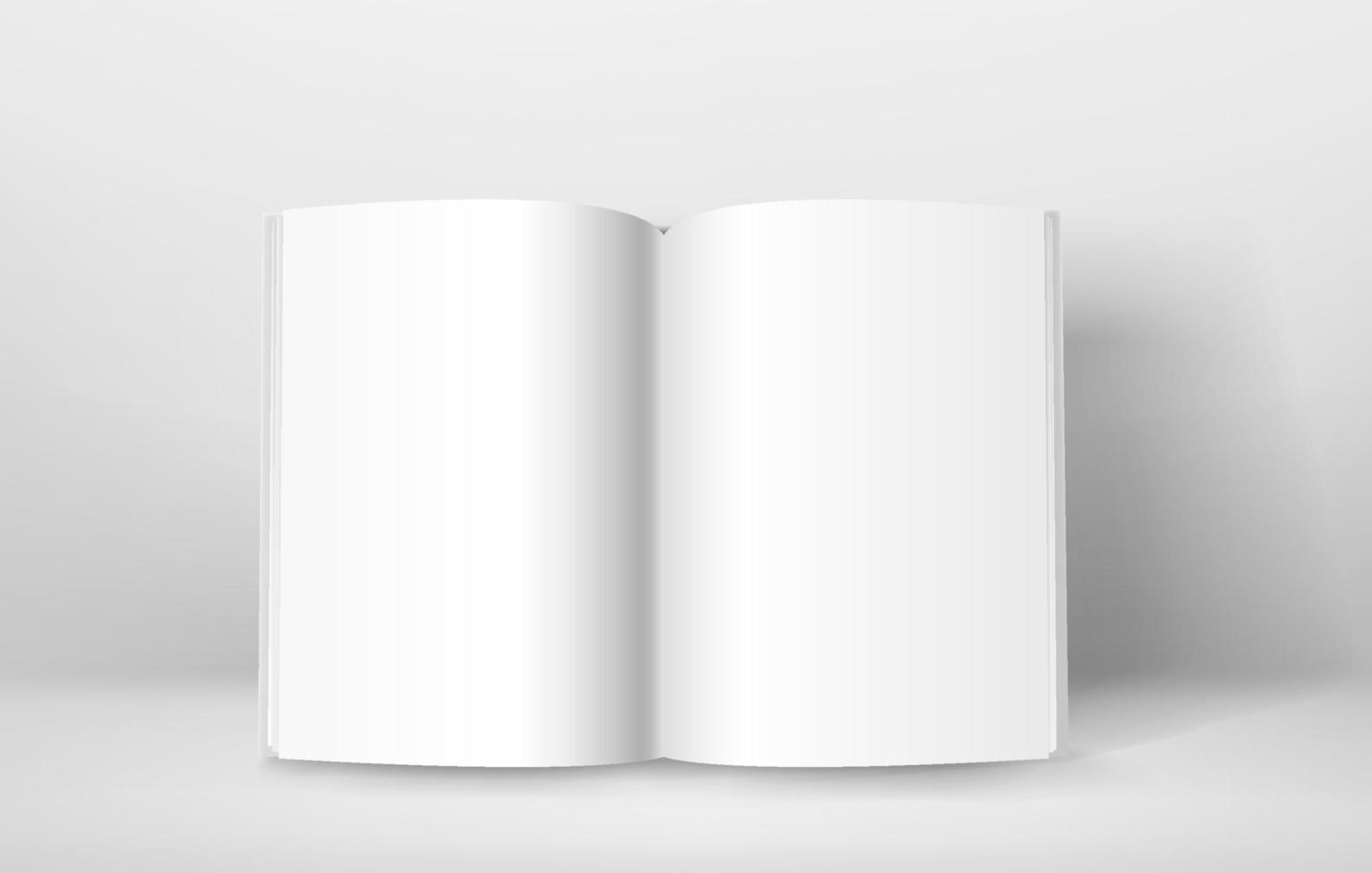 Open book in bright interior vector mockup