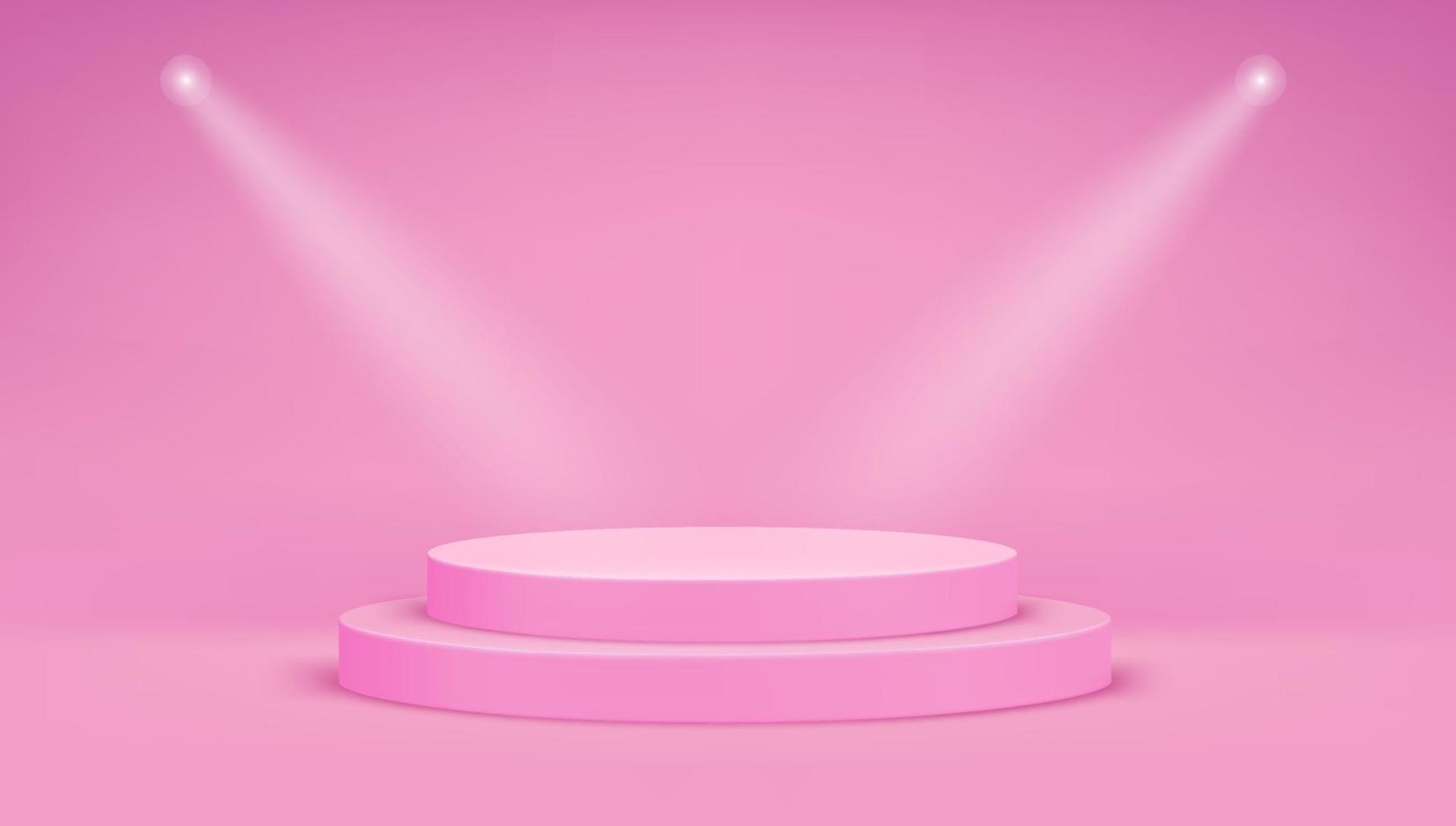 Bright pastel pink studio with corcle ledder vector