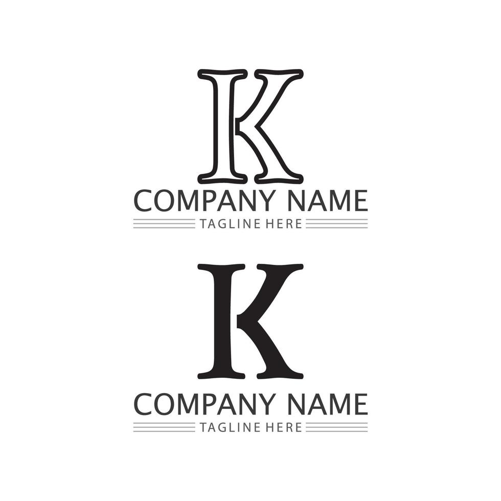 K logo design K letter font  Business logo  design initial company vector