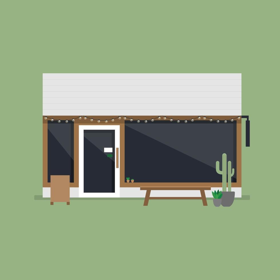 Modern coffee shop or cafe front view. vector