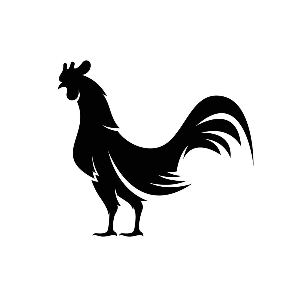 Plantilla de diseños de icono y símbolo de cabeza de pollo con logotipo de gallo vector