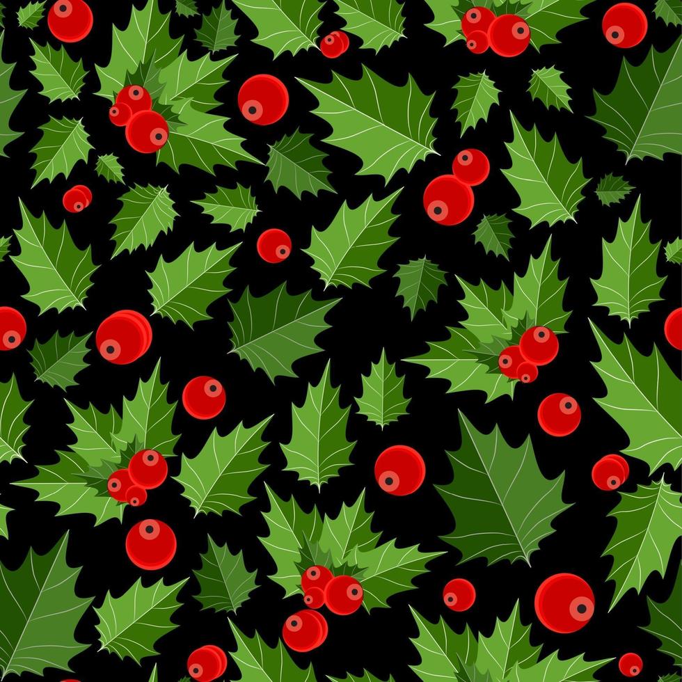 Abstract Beauty Christmas Berry Seamless Pattern Background vector