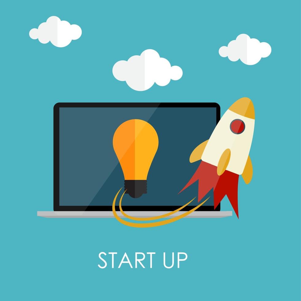Quick Start Up Flat Concept Vector Illustration EPS10