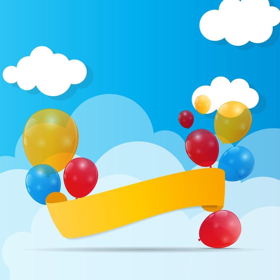 Color Glossy Balloons Background Vector Illustration