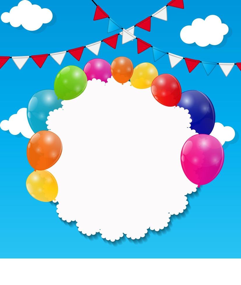 Color Glossy Balloons Background Vector Illustration