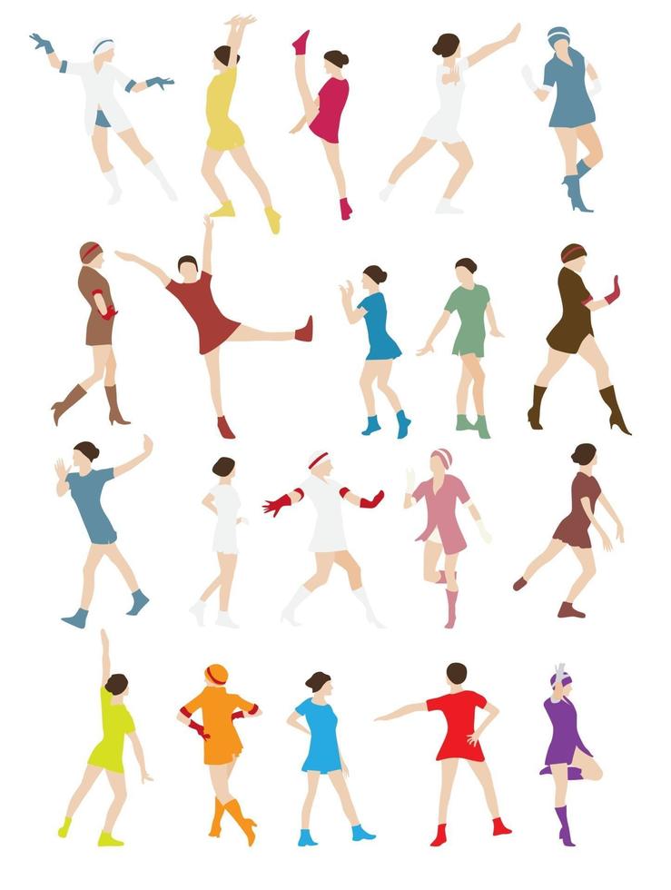 Silhouette of a Dancing Woman Vector Illustration