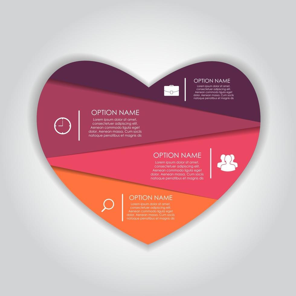 Infographic Heart Templates for Business Vector Illustration.