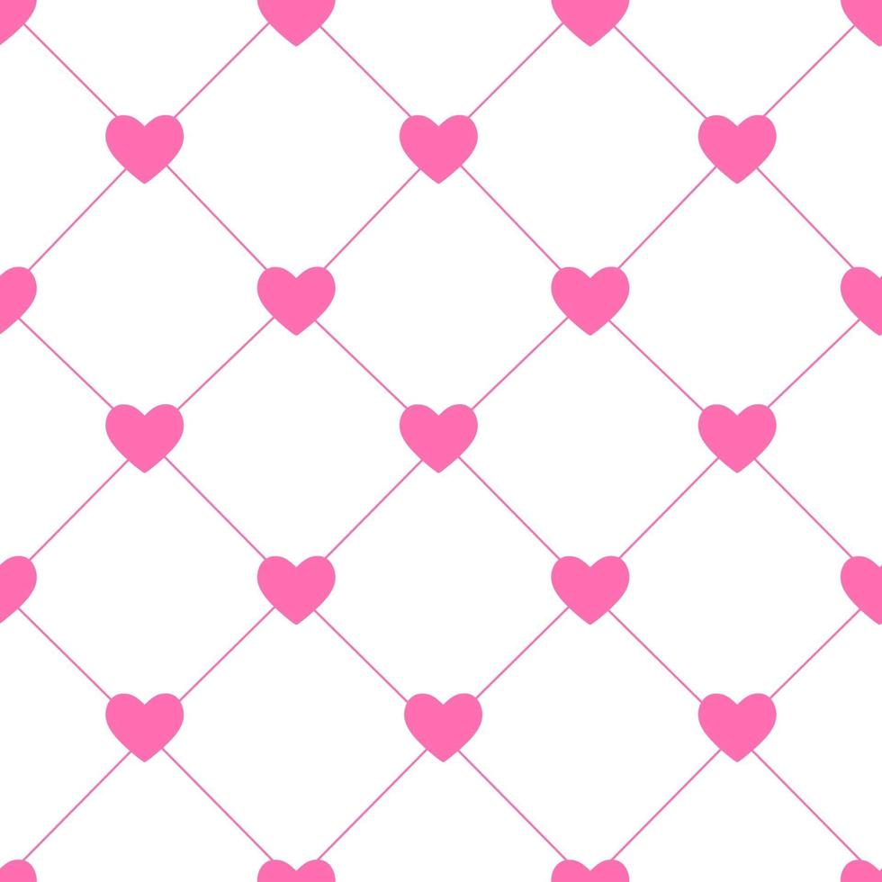 Valentines Day Seamless Hearts Pattern Vector Illustration