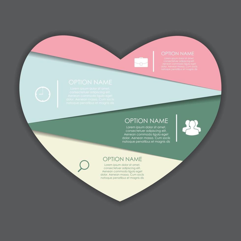 Infographic Heart Templates for Business Vector Illustration.