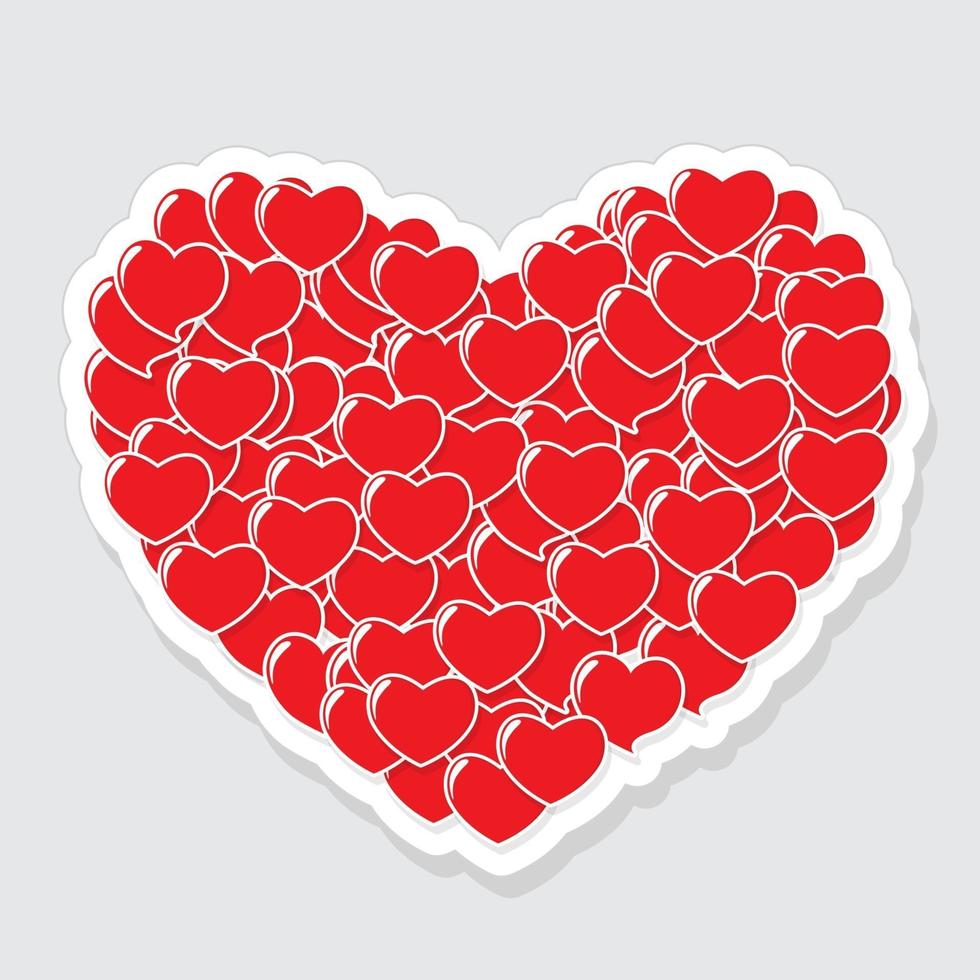 Heart Form Sticker Vector Illustration