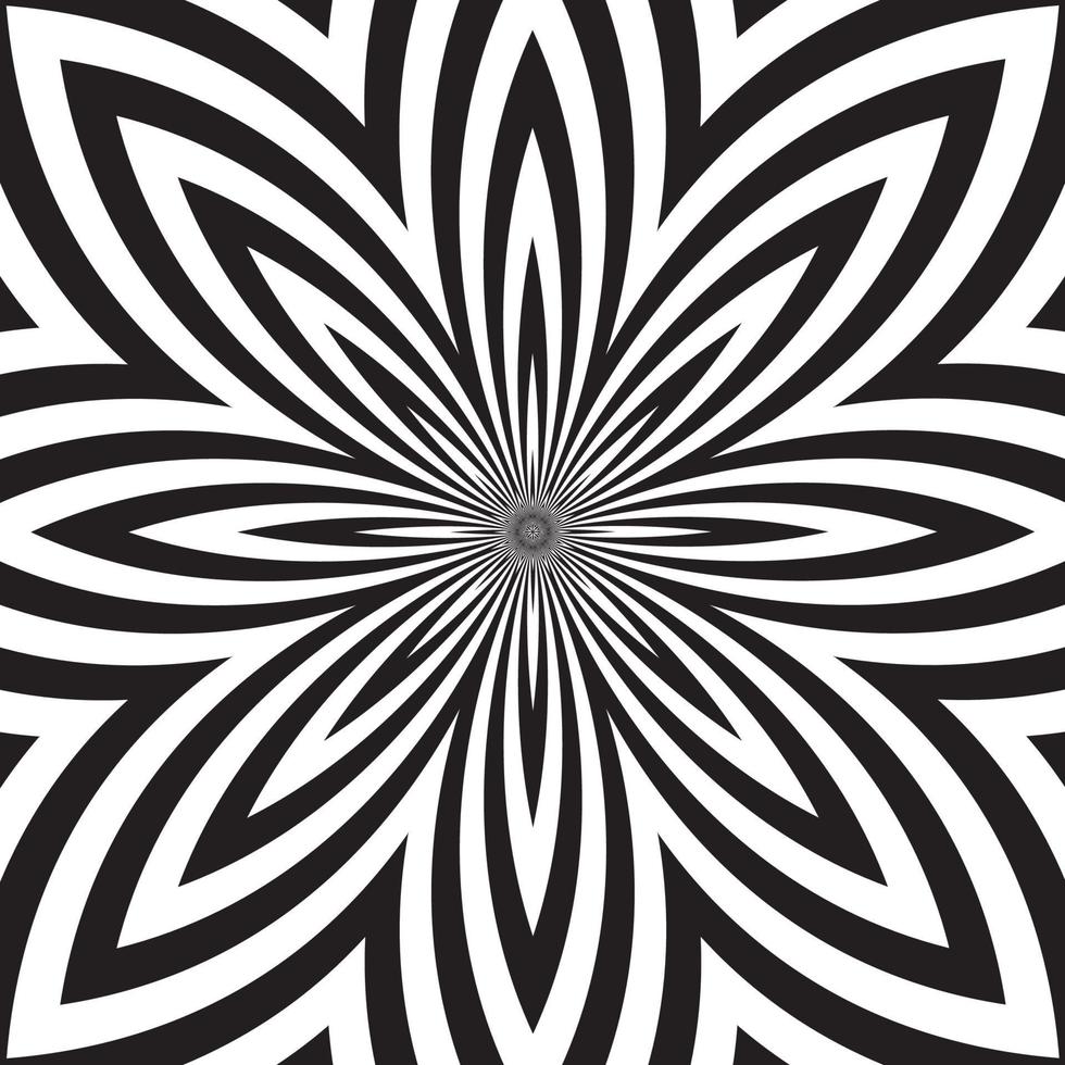 Black and White Hypnotic Background. vector