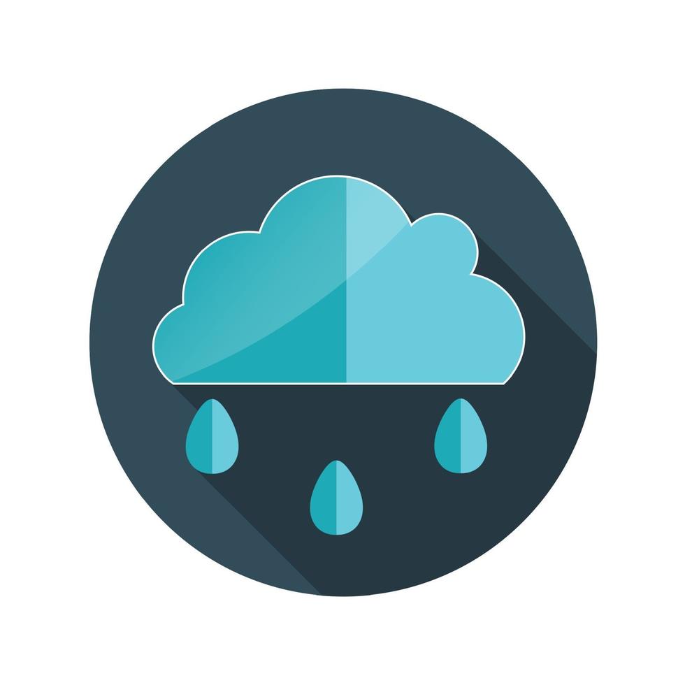 Flat Design Concept Cloud Vector Illustration With Long Shadow.