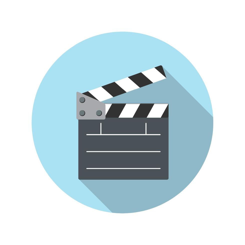 Flat Design Concept Cinema Slate Board Icon vector
