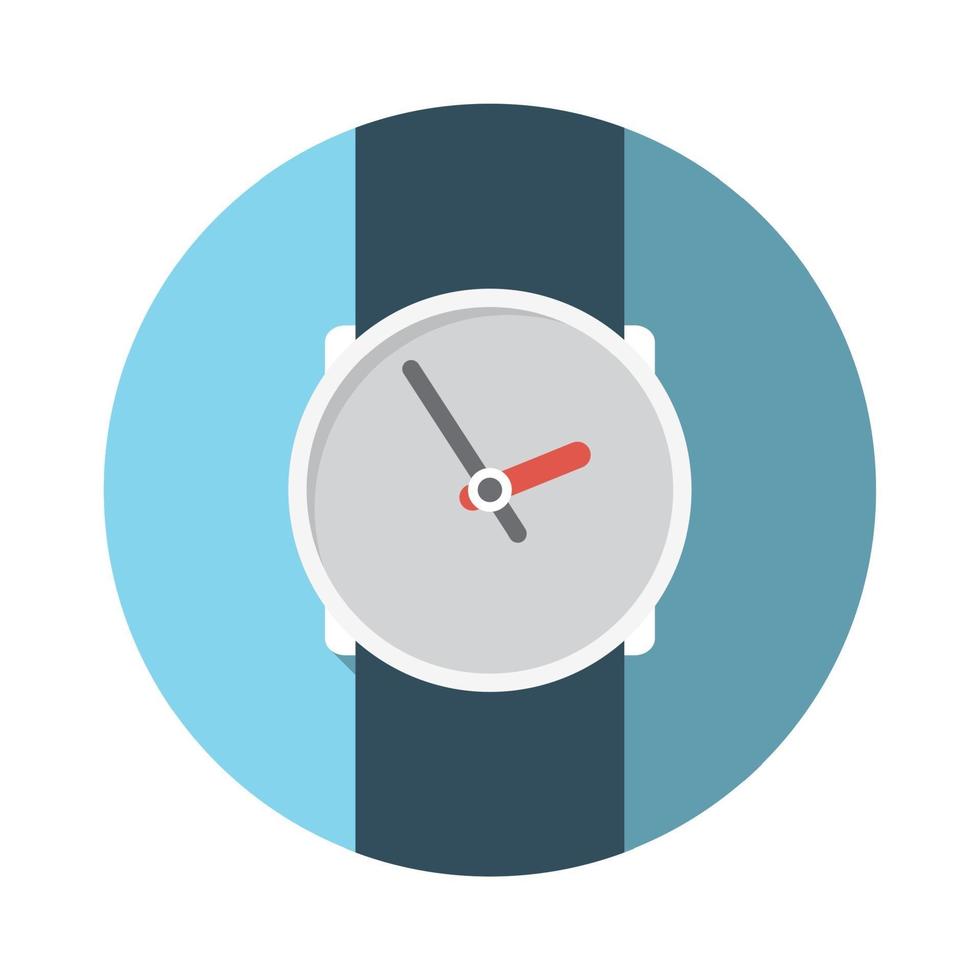 Flat Design Concept Wristwatch Vector Illustration With Long Shadow.