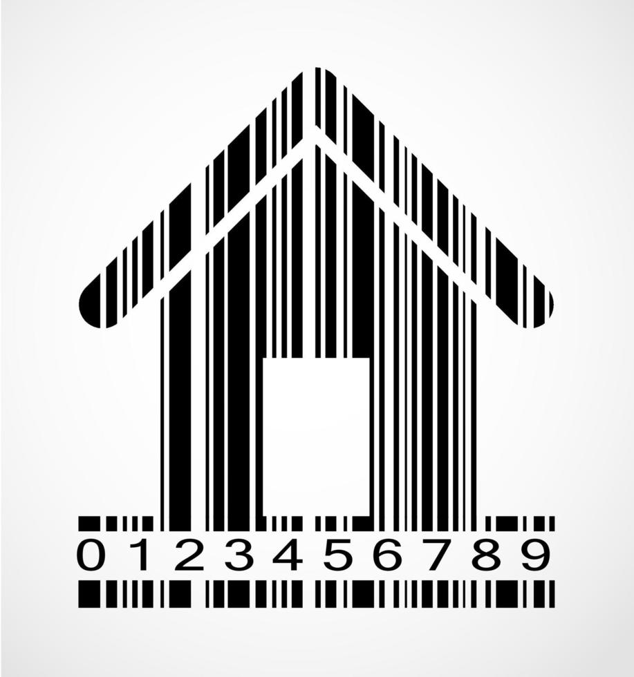 Barcode Home  Image Vector Illustration