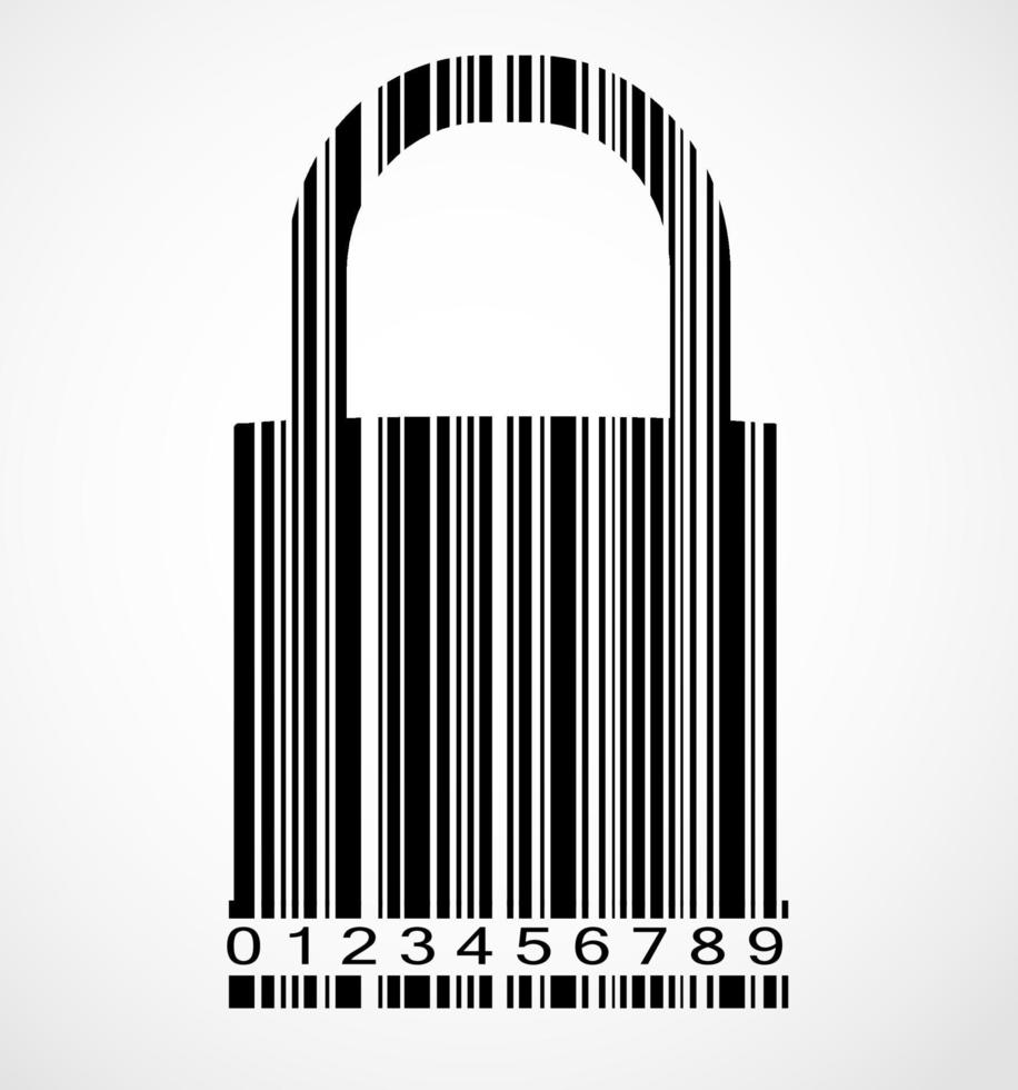 Barcode Lock  Image Vector Illustration