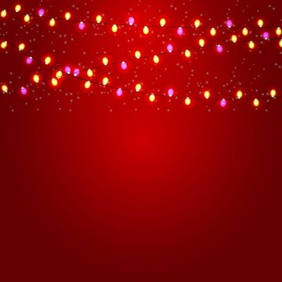 Christmas and New Year  Background with Luminous Garland vector