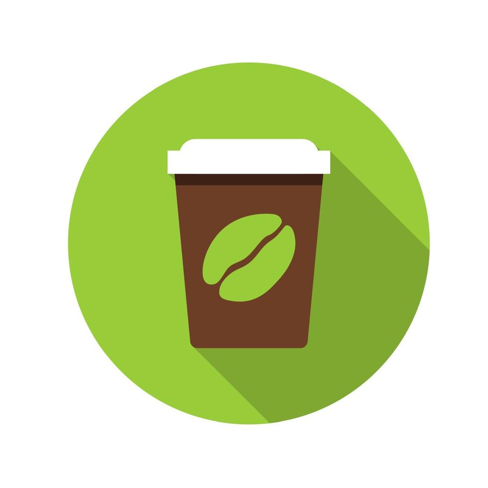 Flat Design Concept Coffee Vector Illustration With Long Shadow.