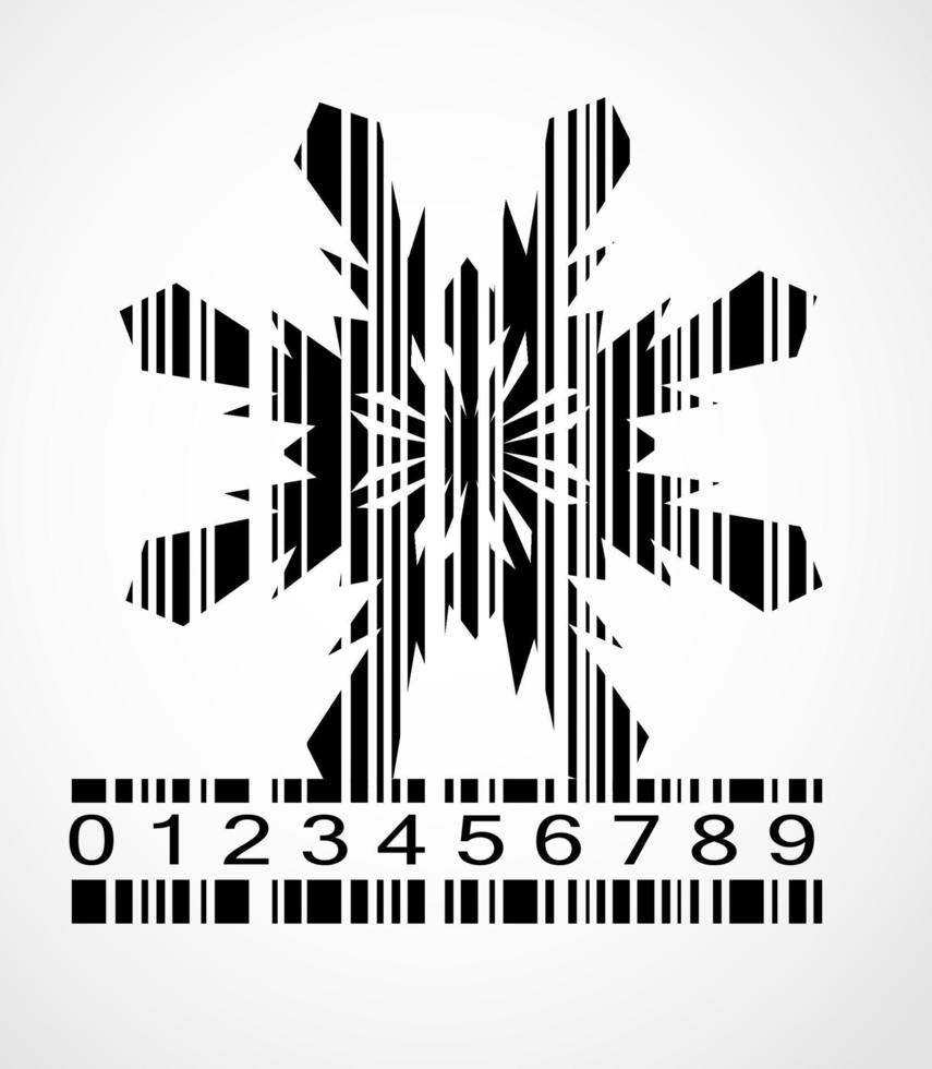 Barcode Snowflake  Image Vector Illustration