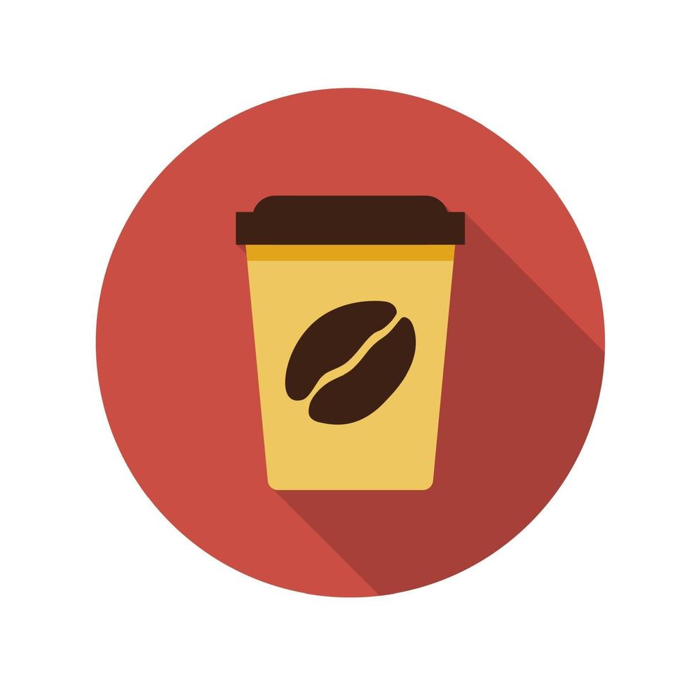 Flat Design Concept Coffee Vector Illustration With Long Shadow.