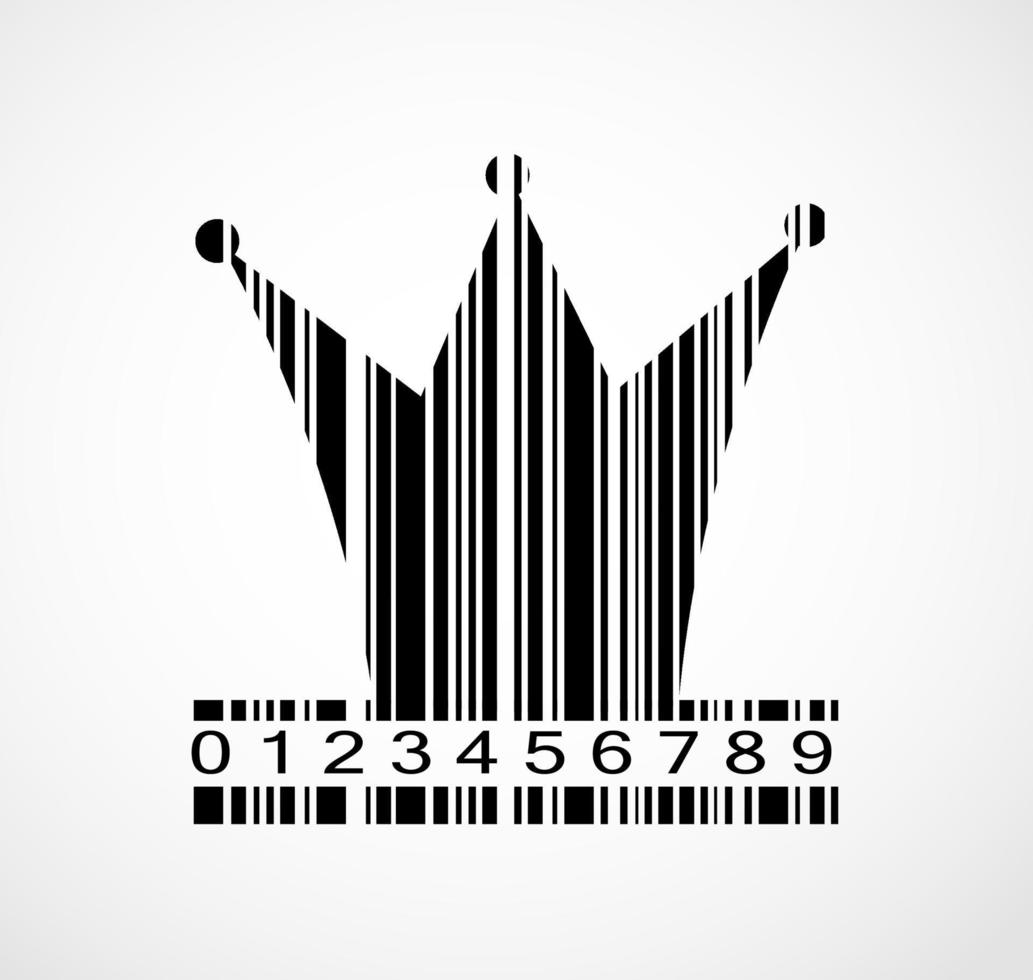 Barcode Princess Crown  Image Vector Illustration