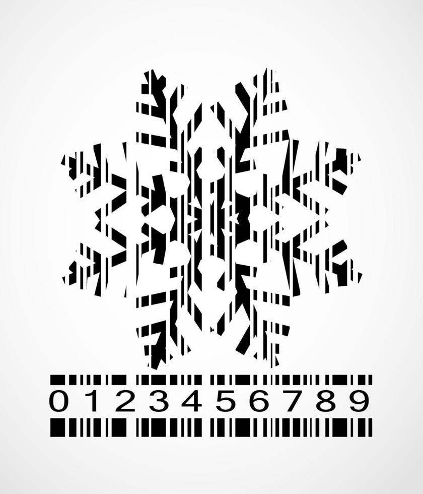 Barcode Snowflake  Image Vector Illustration