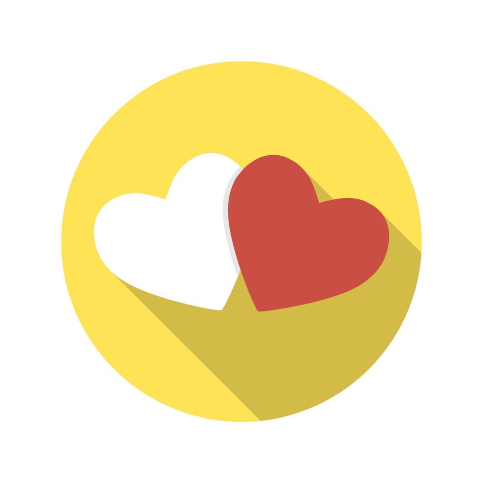 Flat Design Concept Heart Vector Illustration With Long Shadow.