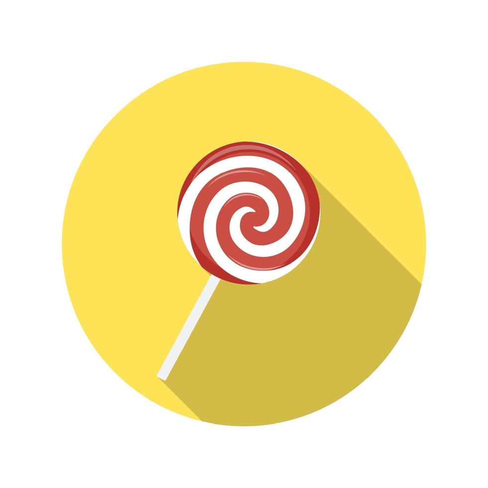 Flat Design Concept Candy Vector Illustration With Long Shadow.