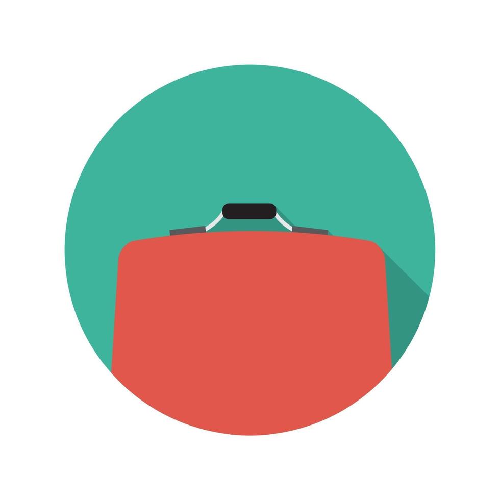 Flat Design Concept Suitcase Vector Illustration With Long Shadow.