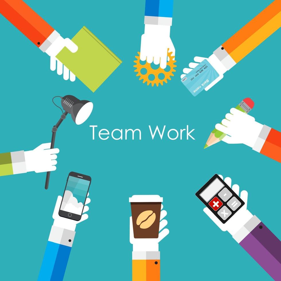 Team Work Flat Concept Vector Illustration