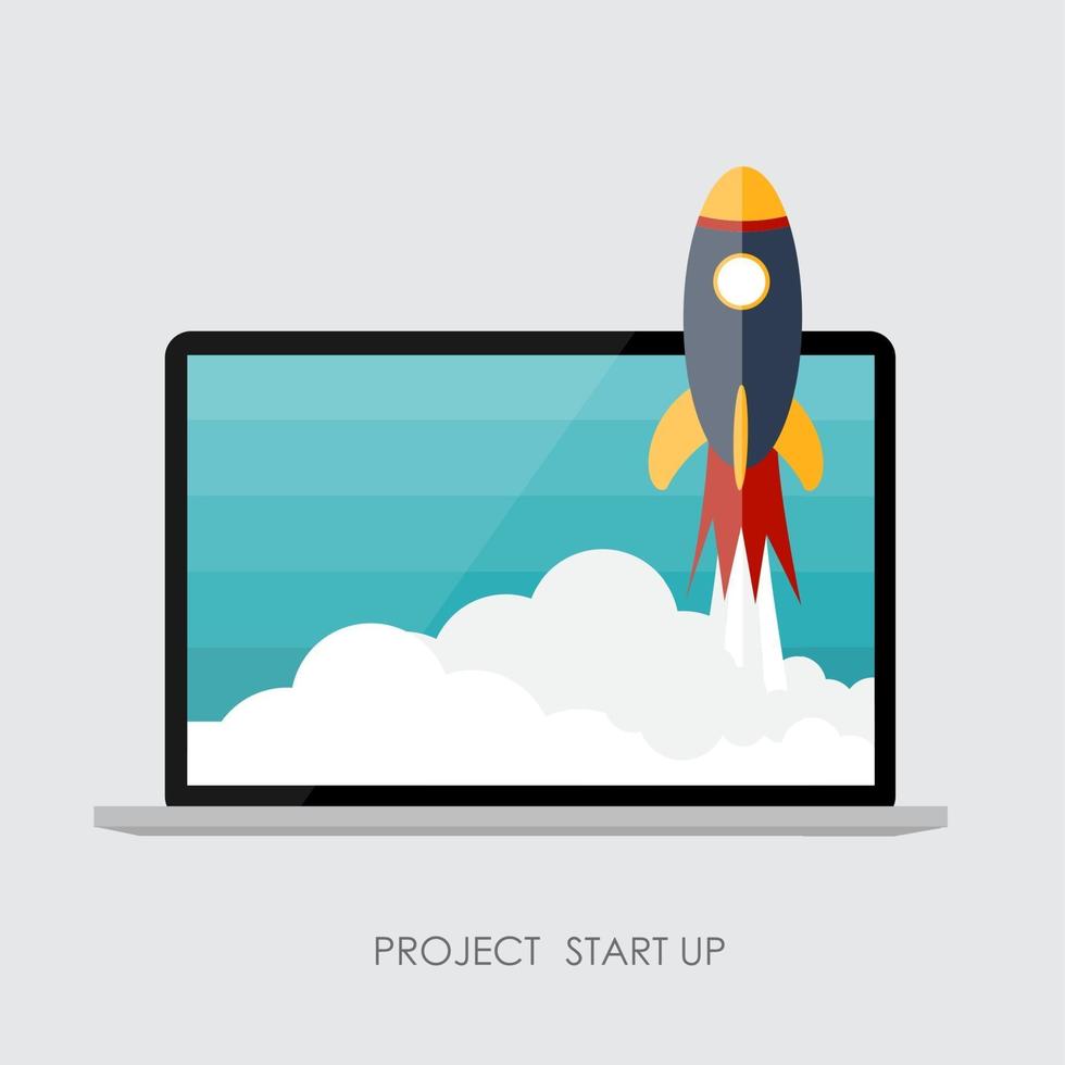 Quick Start Up Flat Concept Vector Illustration EPS10