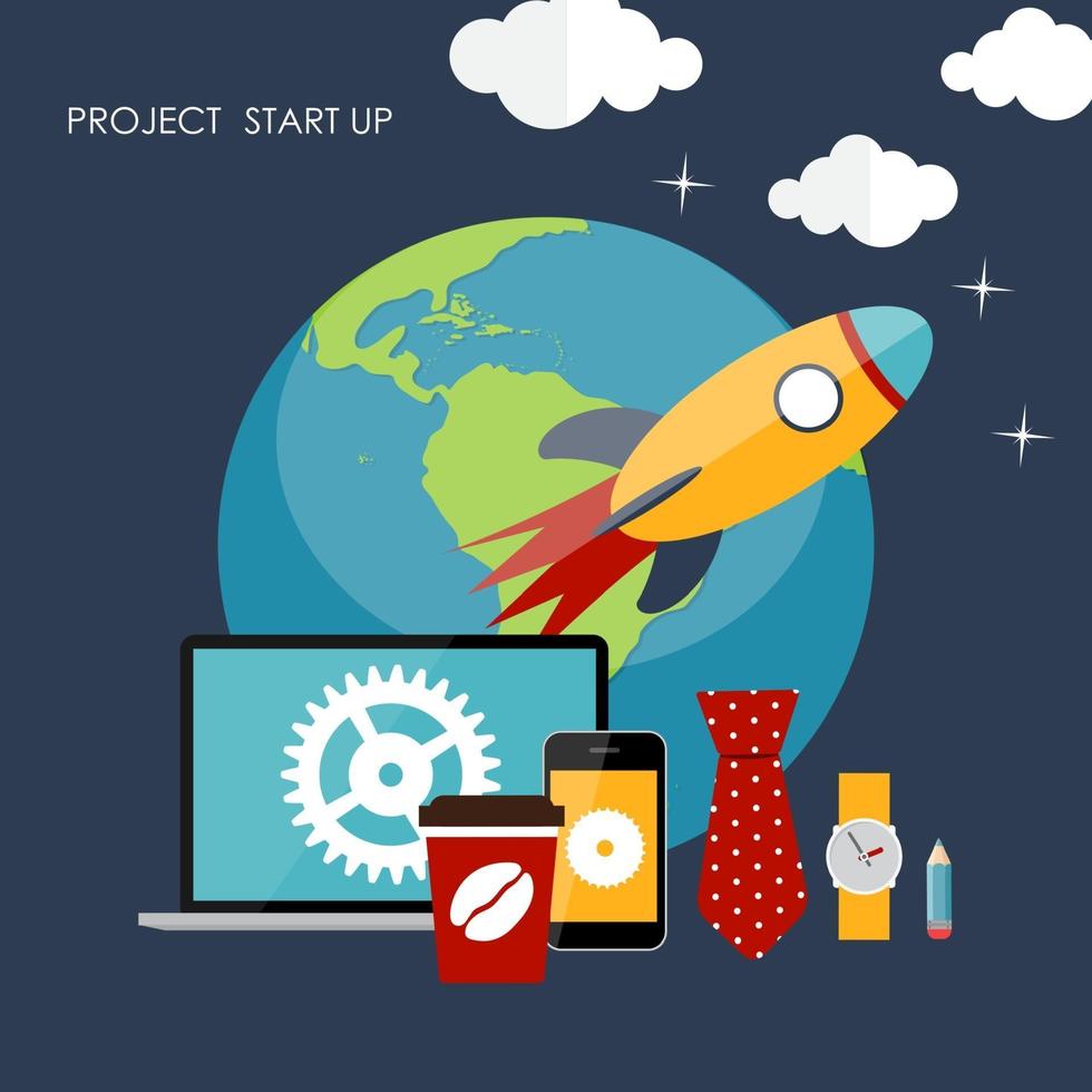 Quick Start Up Flat Concept Vector Illustration EPS10