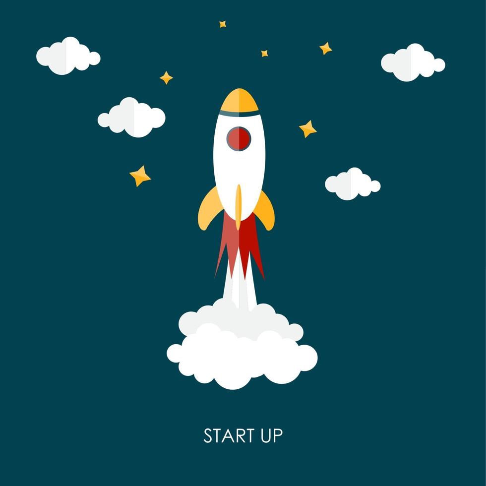 Quick Start Up Flat Concept Vector Illustration EPS10